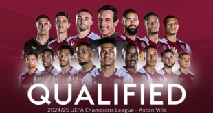 aston villa qualified for champions league